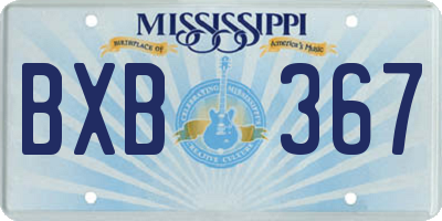 MS license plate BXB367