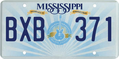 MS license plate BXB371