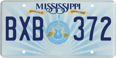MS license plate BXB372
