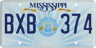 MS license plate BXB374