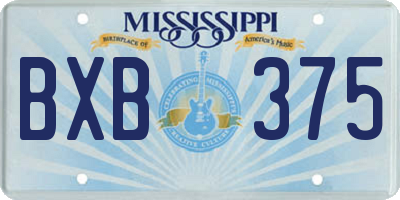 MS license plate BXB375