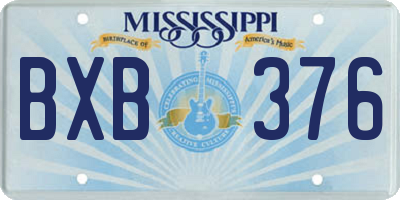 MS license plate BXB376