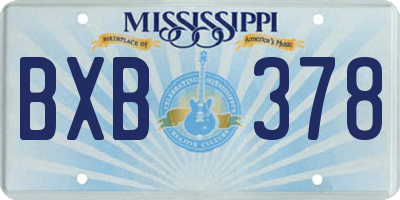 MS license plate BXB378