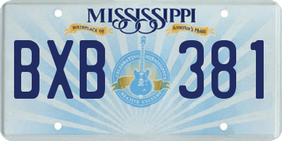 MS license plate BXB381