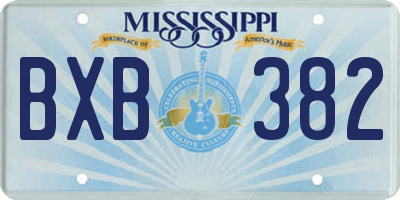 MS license plate BXB382
