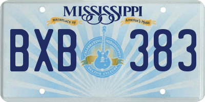 MS license plate BXB383