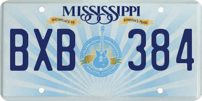 MS license plate BXB384