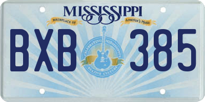 MS license plate BXB385