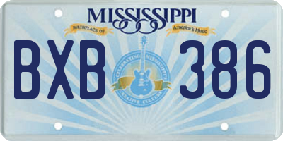 MS license plate BXB386