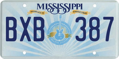 MS license plate BXB387