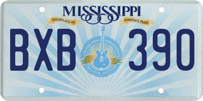 MS license plate BXB390