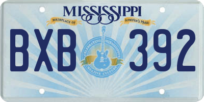 MS license plate BXB392