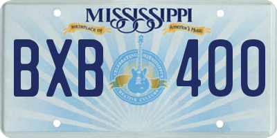 MS license plate BXB400