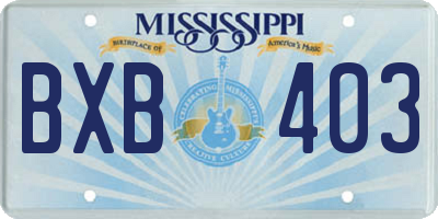MS license plate BXB403