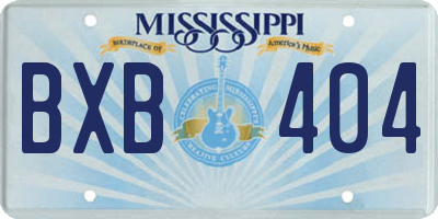 MS license plate BXB404