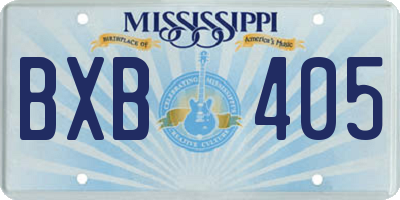 MS license plate BXB405