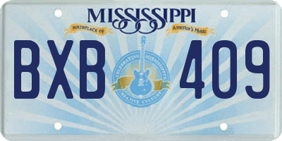 MS license plate BXB409