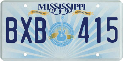 MS license plate BXB415
