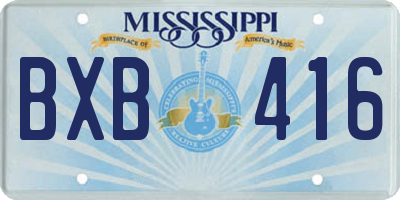 MS license plate BXB416