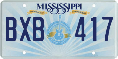 MS license plate BXB417