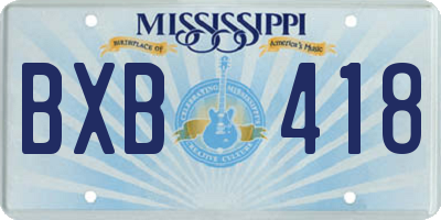 MS license plate BXB418