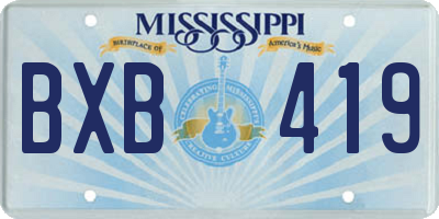 MS license plate BXB419