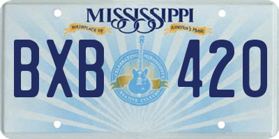 MS license plate BXB420