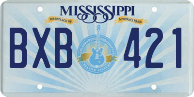 MS license plate BXB421