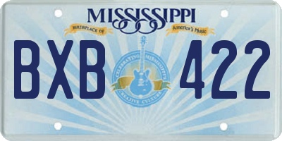 MS license plate BXB422