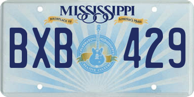 MS license plate BXB429