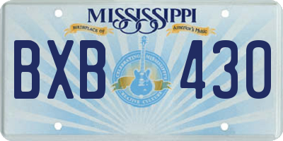 MS license plate BXB430