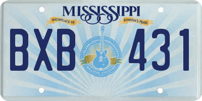 MS license plate BXB431