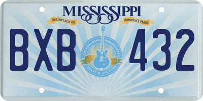 MS license plate BXB432