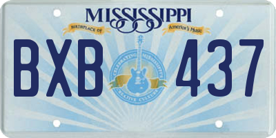MS license plate BXB437