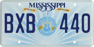 MS license plate BXB440