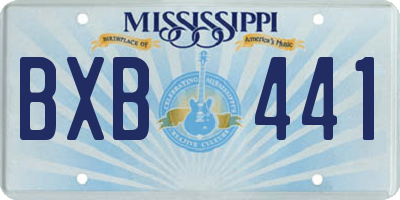 MS license plate BXB441
