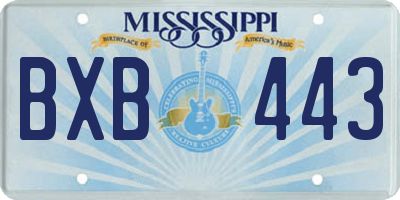 MS license plate BXB443