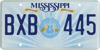 MS license plate BXB445