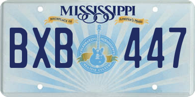 MS license plate BXB447