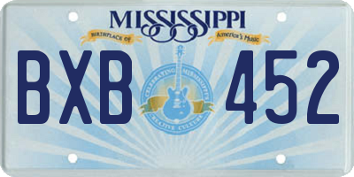 MS license plate BXB452