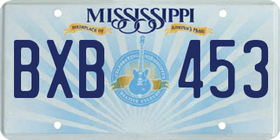 MS license plate BXB453