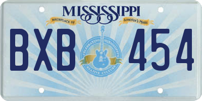 MS license plate BXB454
