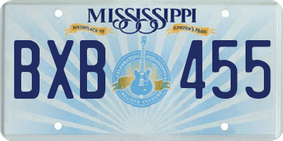 MS license plate BXB455