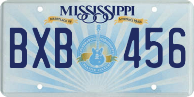 MS license plate BXB456