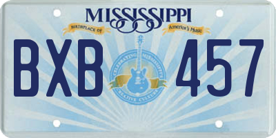 MS license plate BXB457