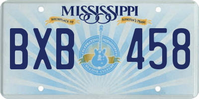 MS license plate BXB458