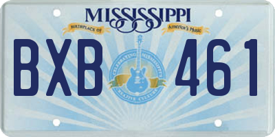 MS license plate BXB461