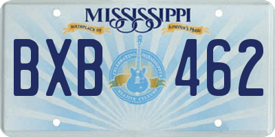 MS license plate BXB462