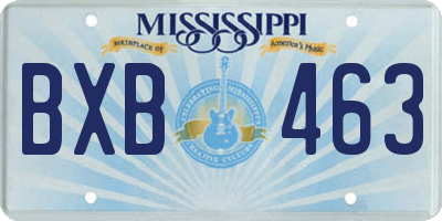 MS license plate BXB463