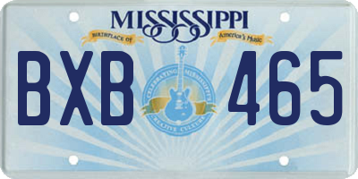 MS license plate BXB465